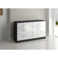 Birlea Furniture Lynx & 6 Drawer Chest in black/white