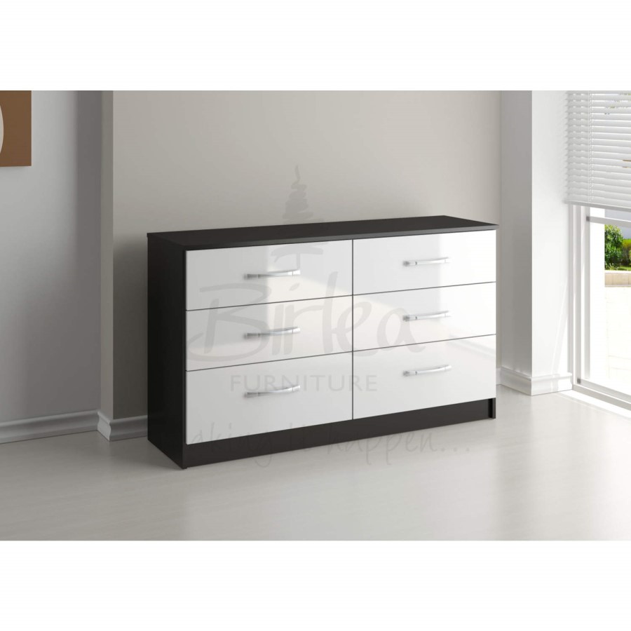 Birlea Furniture Lynx & 6 Drawer Chest in black/white