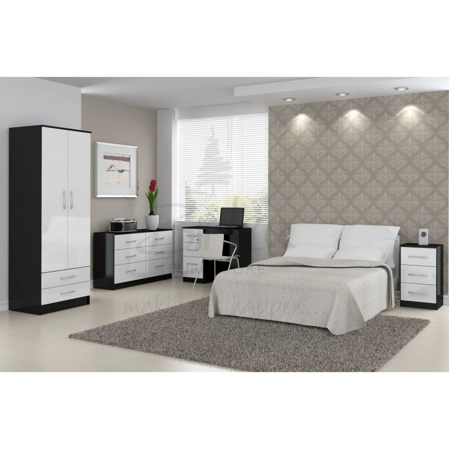 Birlea Furniture Lynx & 6 Drawer Chest in black/white
