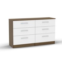 Birlea Furniture Lynx & 6 Drawer Chest in walnut/white