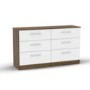 Birlea Furniture Lynx & 6 Drawer Chest in walnut/white