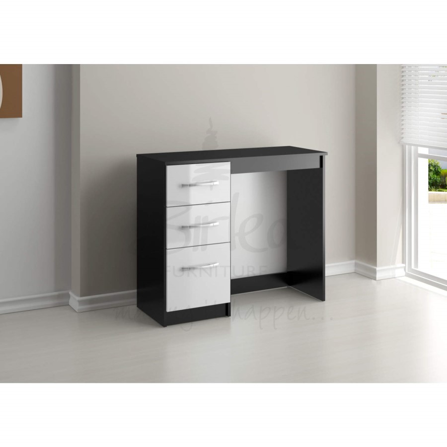Birlea Furniture Lynx & 3 Drawer Dressing Table in black/white