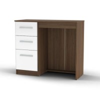 Birlea Furniture Lynx & 3 Drawer Dressing Table in walnut/white