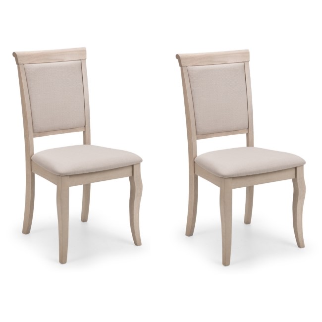 Pair of Dining Chairs in Pale Oak - Lyon