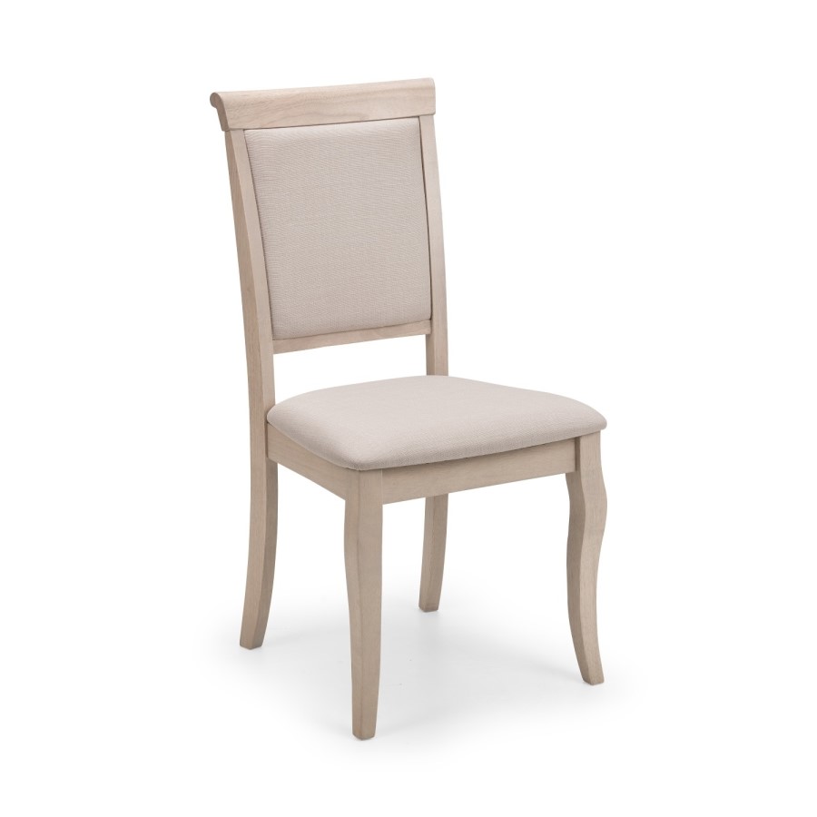 French Dining Set with 6 Chairs in Pale Oak & Linen - Lyon Julain Bowen