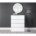 A1/LYR002 GRADE A1 - Lyra White Gloss Chest of Drawers - 5 Drawer Chest