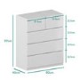 GRADE A1 - Lyra White Gloss Chest of Drawers - 5 Drawer Chest