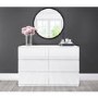 GRADE A1 - White Gloss 6 Drawer Wide Chest of Drawers - Lyra