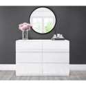 A1/LYR003 GRADE A1 - White Gloss 6 Drawer Wide Chest of Drawers - Lyra