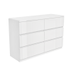 GRADE A1 - White Gloss 6 Drawer Wide Chest of Drawers - Lyra