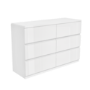 GRADE A1 - White Gloss 6 Drawer Wide Chest of Drawers - Lyra