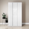 Tall White High Gloss 3 Door Triple Wardrobe - Lyra