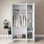 Tall White High Gloss 3 Door Triple Wardrobe - Lyra