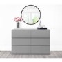GRADE A1 - Grey Gloss 6 Drawer Wide Chest of Drawers - Lyra