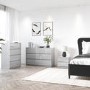 Wide Grey High Gloss Chest of 6 Drawers - Lyra