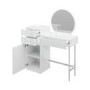 White Gloss Dressing Table with Mirror and Storage Drawer - Lyra