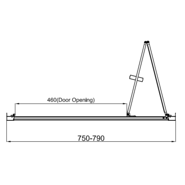 Chrome 800mm Bi-Fold Shower Door 4mm Glass - Lyra