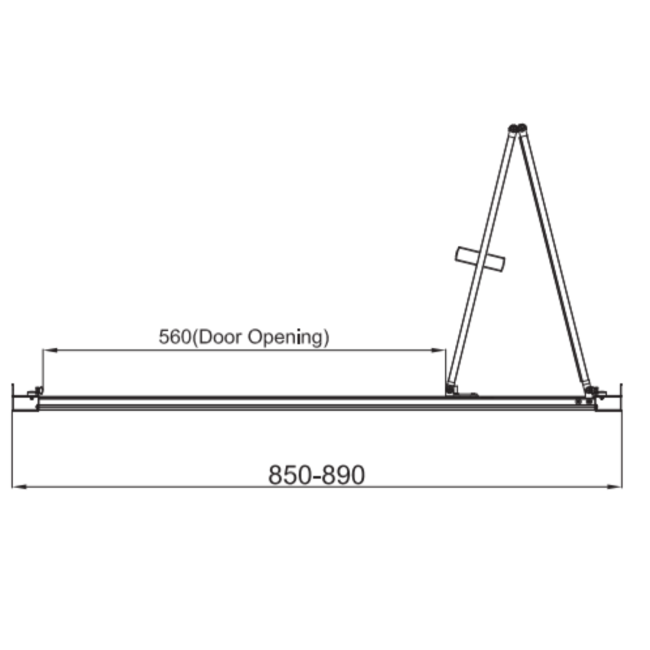 Chrome 900mm Bi-Fold Shower Door 4mm Glass - Lyra