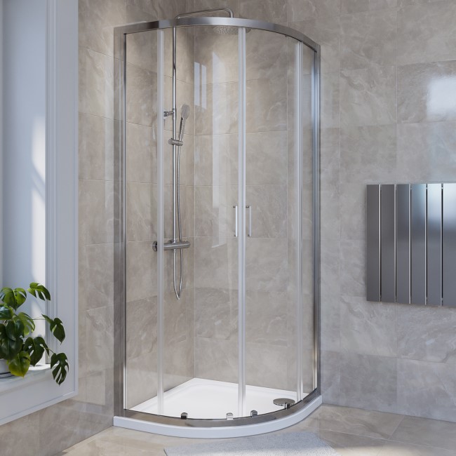 Chrome 4mm Glass Quadrant Shower Enclosure 900mm - Lyra