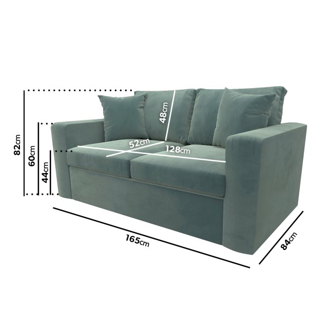 ONLY OPENED - Mint Green 2 Seater Sofa Bed - Layton