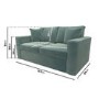 GRADE A2 - Mint Green Velvet Pull Out Sofa Bed - Seats 2 - Layton
