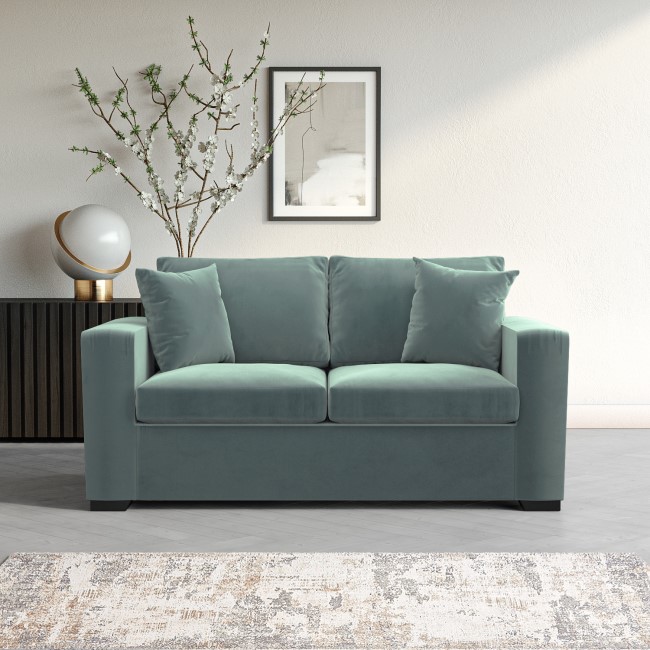 ONLY OPENED - Mint Green 2 Seater Sofa Bed - Layton