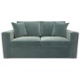 2 Seater Pull-Out Sofa Bed in Teal Green Velvet - Layton