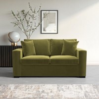 GRADE A2 - Olive Green 2 Seater Sofa Bed - Layton