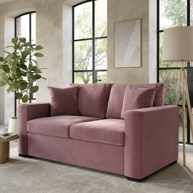 Pink Velvet Pull Out Sofa Bed Seats 2 Layton Furniture123