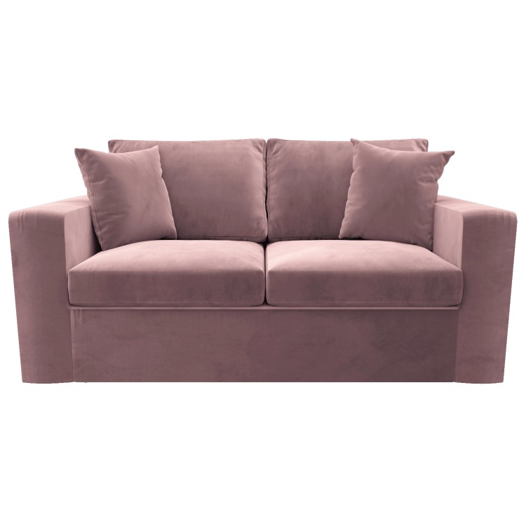 Pink Velvet Pull Out Sofa Bed - Seats 2 - Layton