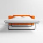 GRADE A2 - Orange Velvet 2 Seater Sofa Bed - Layton