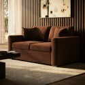 LYT005 2 Seater Pull-Out Sofa  Bed in Deep Rust Chenille - Layton