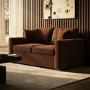 2 Seater Pull-Out Sofa  Bed in Deep Rust Chenille - Layton