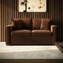 2 Seater Pull-Out Sofa  Bed in Deep Rust Chenille - Layton