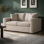 2 Seater Pull-Out Sofa Bed in Blue Stripe Chenille - Layton 