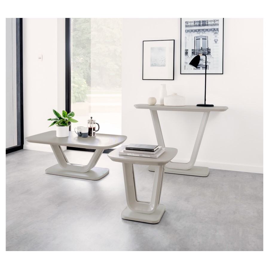 Lazzaro Coffee Table - Light Grey Matt