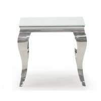 Louis Mirrored Side Table in White - Vida Living