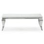 Louis Large Mirrored Coffee Table in White - Vida Living