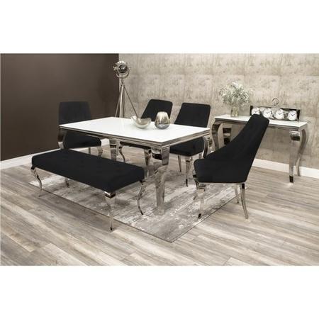 Louis Black Velvet Dining Bench 130cm - Vida Living