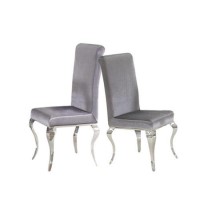 GRADE A2 - Wilkinson Furniture Pair of Louis Silver Dining Chairs 