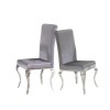 GRADE A2 - Louis Mirrored Dining Chairs - Silver/Velvet - Pair of Chairs