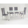 GRADE A2 - Louis Mirrored Dining Chairs - Silver/Velvet - Pair of Chairs