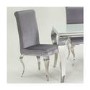 GRADE A1 - Louis Mirrored Dining Chairs - Silver/Velvet - Pair of Chairs