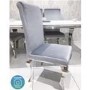 GRADE A1 - Louis Pair of Silver Velvet Dining Chairs with Mirrored Legs- By Vida Living