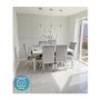 Louis Pair of Silver Velvet Dining Chairs with Mirrored Legs - Vida Living