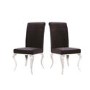 GRADE A1 - Louis Pair of Black Velvet Dining Chairs -Vida Living