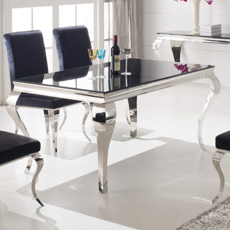 GRADE A1 - Louis Pair of Black Velvet Dining Chairs -Vida Living