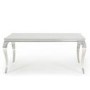 GRADE A1 - Louis Mirrored Dining Table with White Glass Top - Seats 4-6 People - By Vida Living