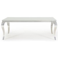Louis Mirrored Dining Table in White - Vida Living - Seats 6-8 200cm Louis Mirrored Dining Table in White - Vida Living - Seats 6-8 200cm