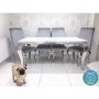 Louis Mirrored Dining Table in White - Vida Living - Seats 6-8 200cm